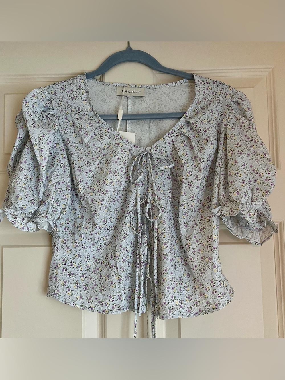 Rosie Posie -Light Blue, Lavender Floral Tiered Skirt Set - Women's - Picture 2 of 3